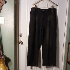 Men's Wide Leg Black Denim Jeans